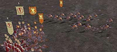 The Scythian cavalry try to turn the tide against the Greeks