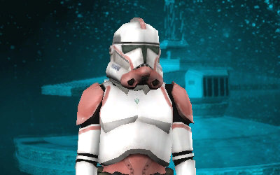 Splapdink dons a Clone Trooper outfit in a vague effort to look the slightest bit hard
