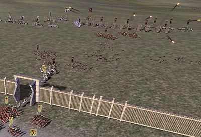 Macedon Onagers open fire on the fort's defenders