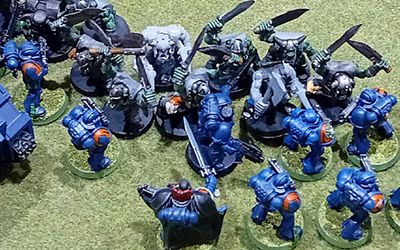 Ork Choppy Boyz pour out of the Stompa and into action