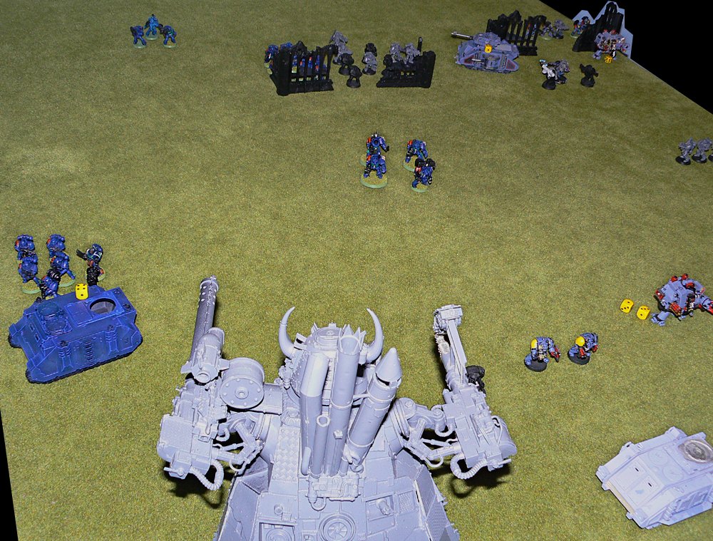 The end of turn 6: The Big Mek Stompa observes the rapidly diminishing defences